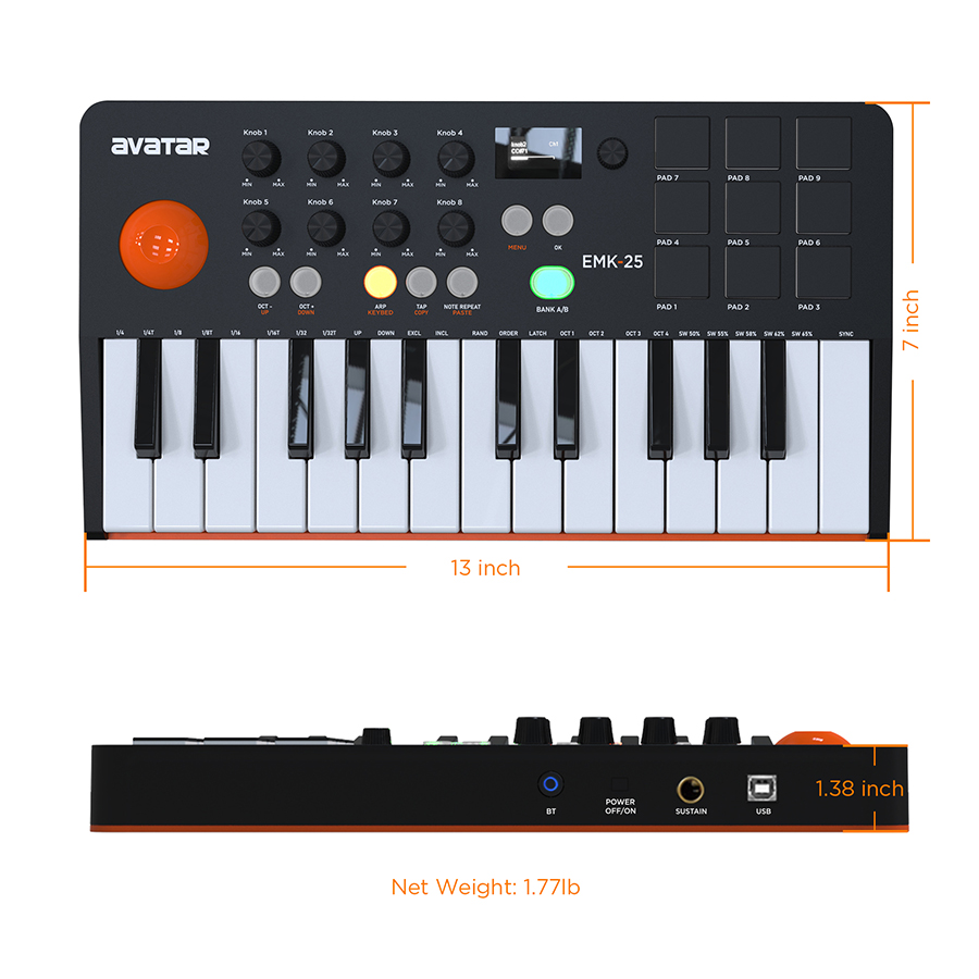 Controlador MIDI de Teclado co - Midi Controller Pad reseña y precio