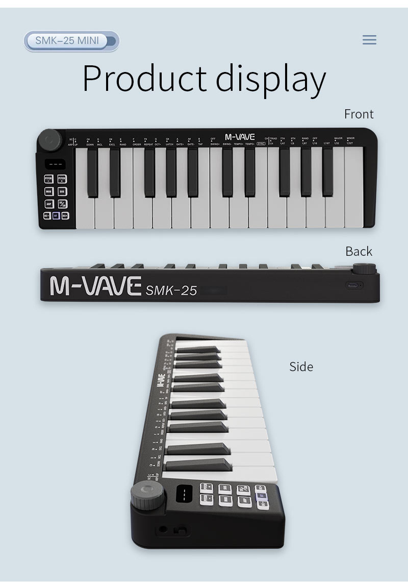 M-VAVE-Mini Teclado MIDI Recar - Midi Controller Pad reseña y precio
