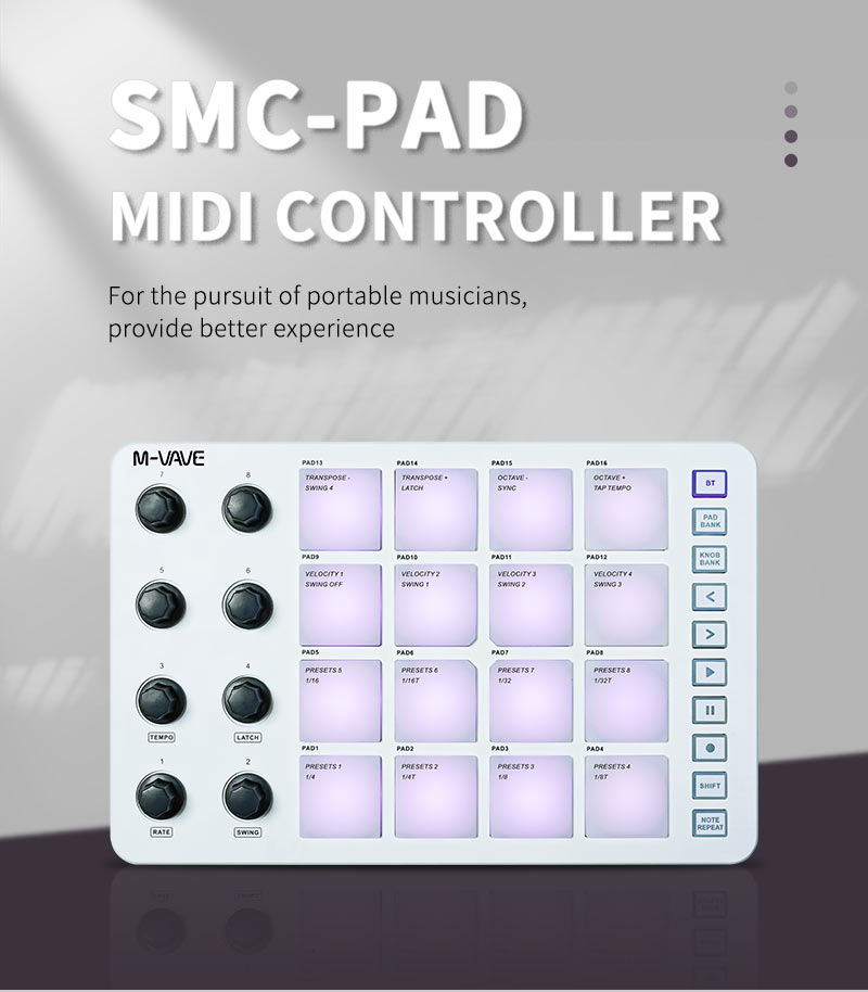 Controlador MIDI Portátil M-Va - Midi Controller Pad reseña y precio