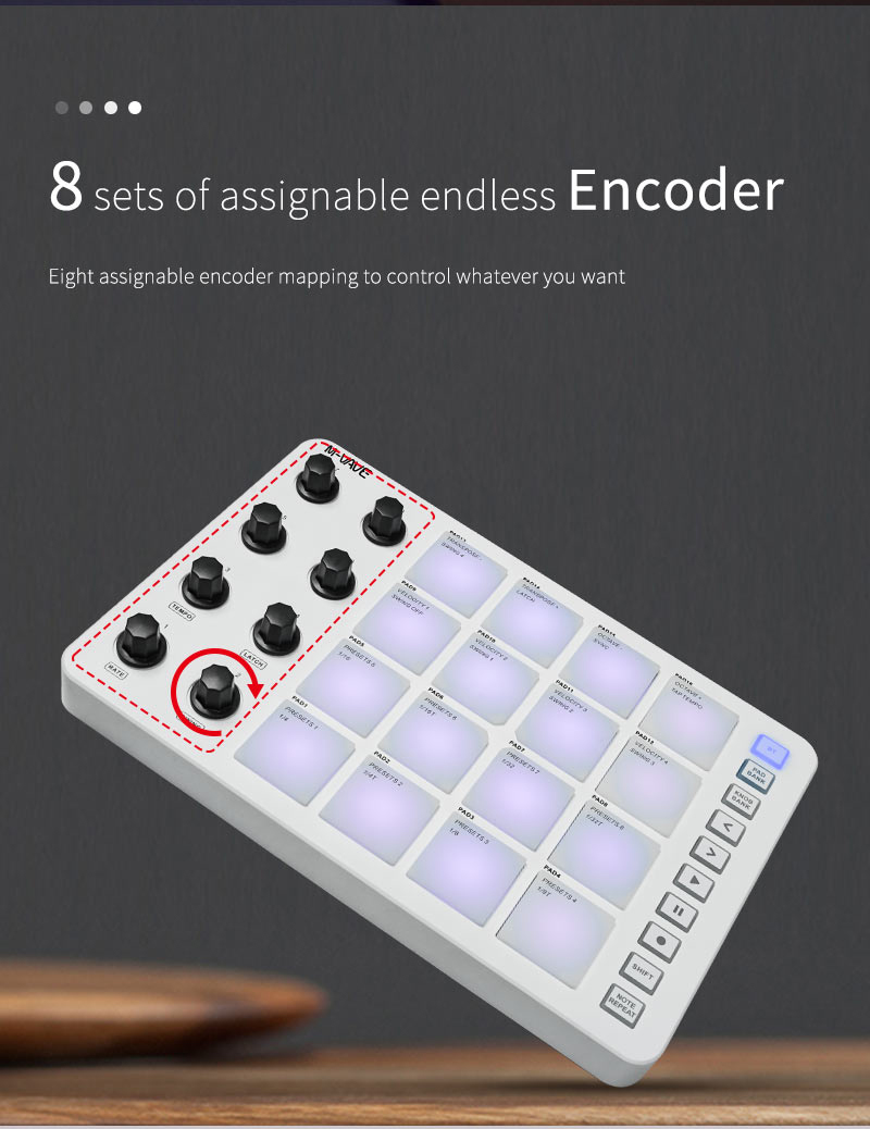 Controlador MIDI Portátil M-Va - Midi Controller Pad reseña y precio