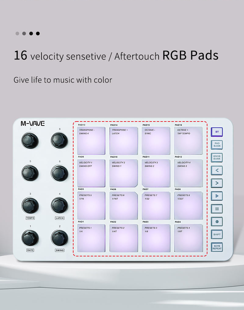 Controlador MIDI Portátil M-Va - Midi Controller Pad reseña y precio