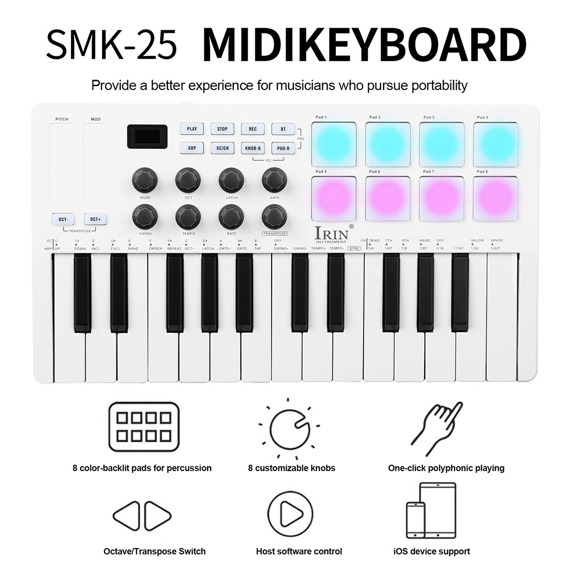 Controlador MIDI de Teclado Po - Midi Controller Pad reseña y precio